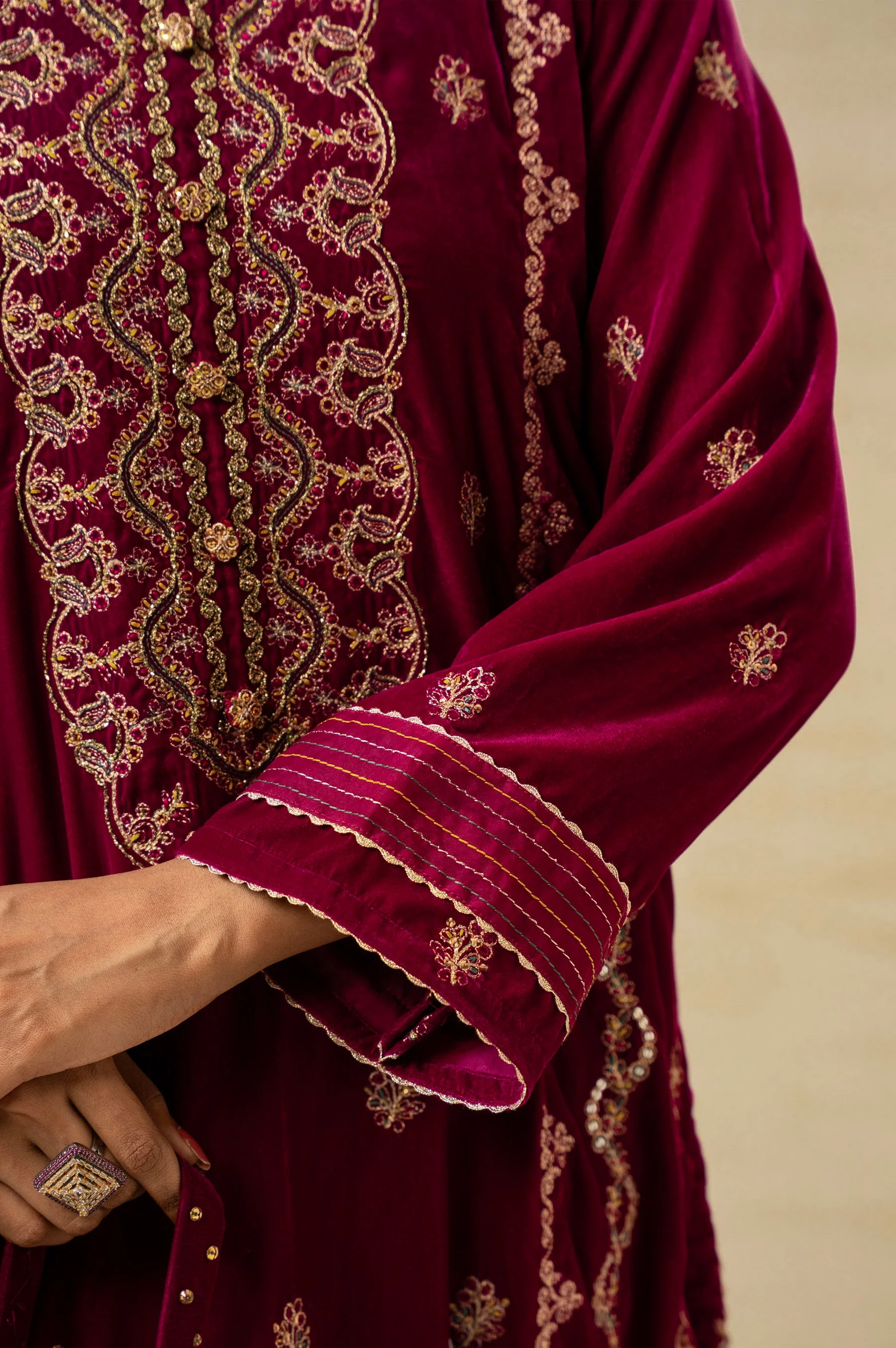 Zeen Wum35846 Fuchsia Velvet Collection 2025 - Image 2