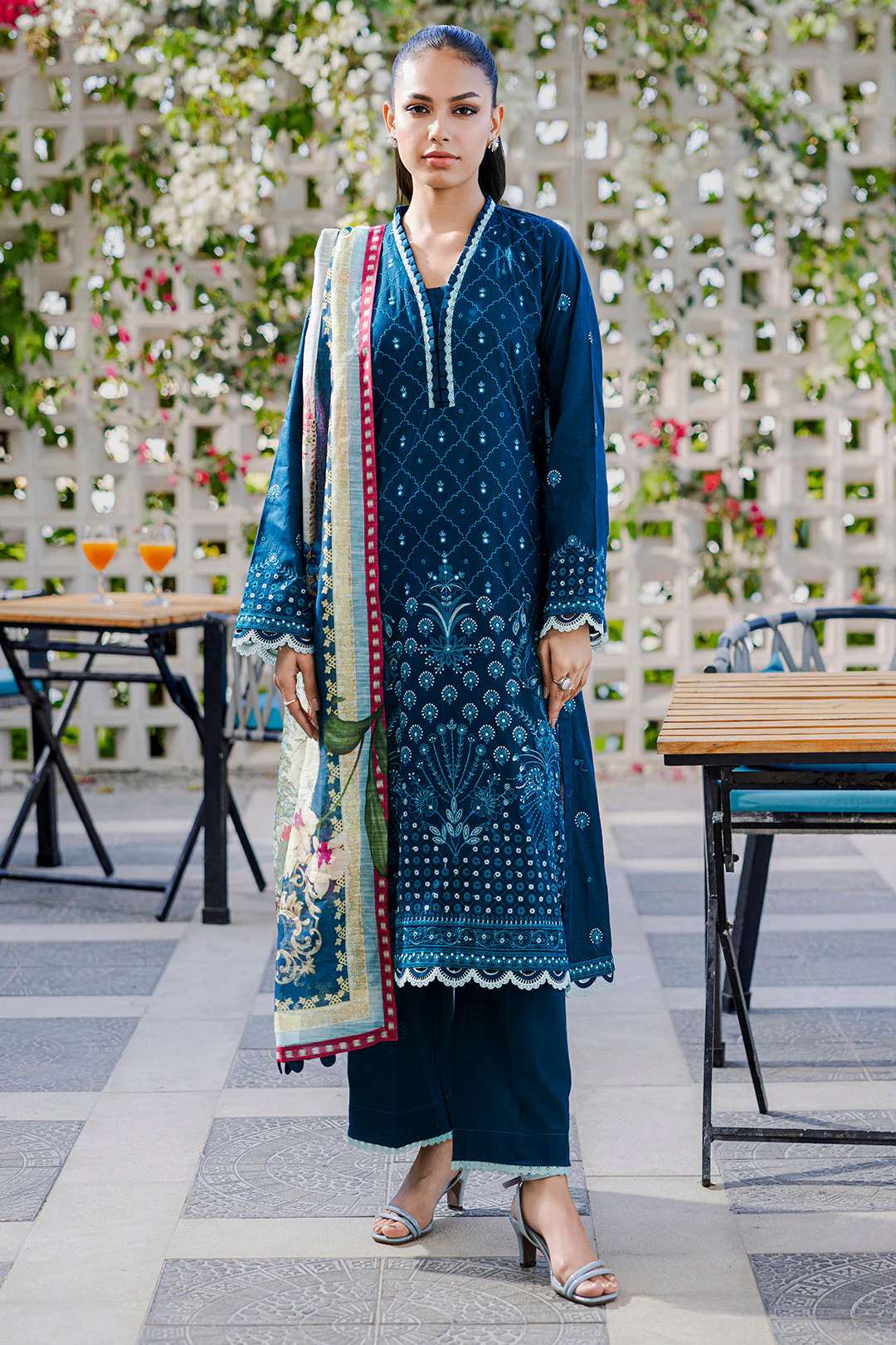 Zellburry Embroidered Shirt Shalwar Dupatta - 0806 Chikankari Edition 2025