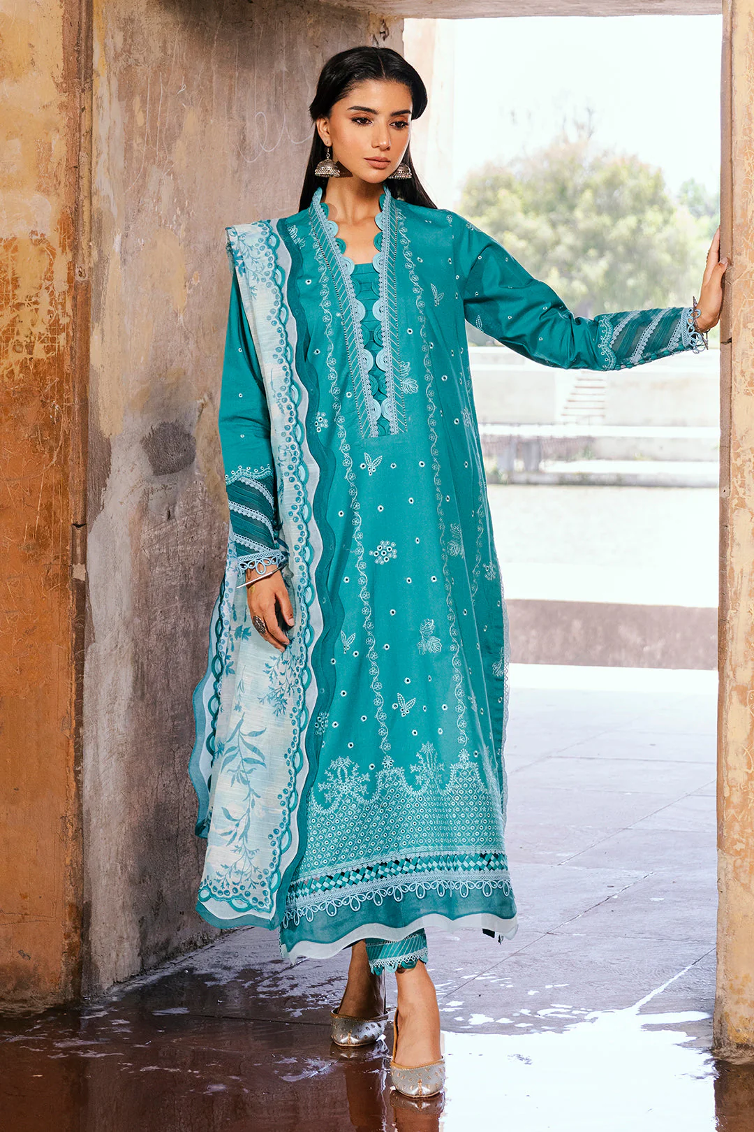Zellburry Embroidered Shirt Shalwar Dupatta - 0823 Chikankari Edition 2025