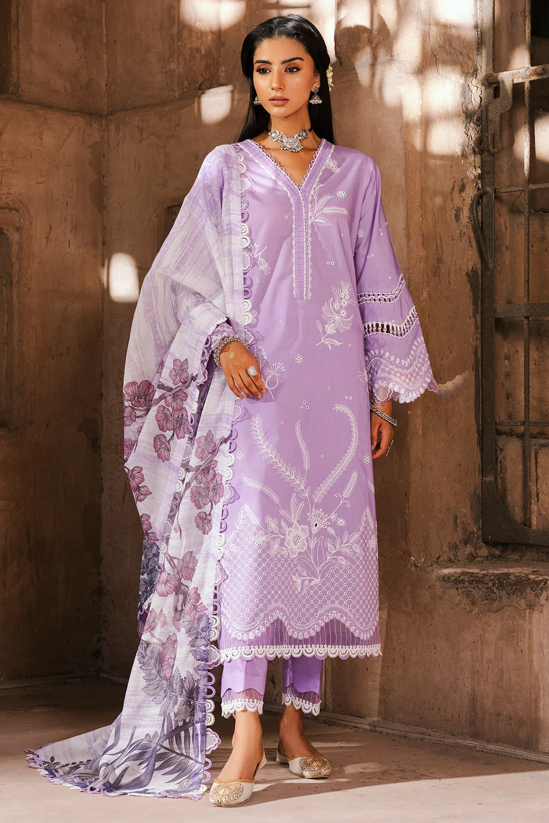 Zellburry Embroidered Shirt Shalwar Dupatta - 0827 Chikankari Edition 2025