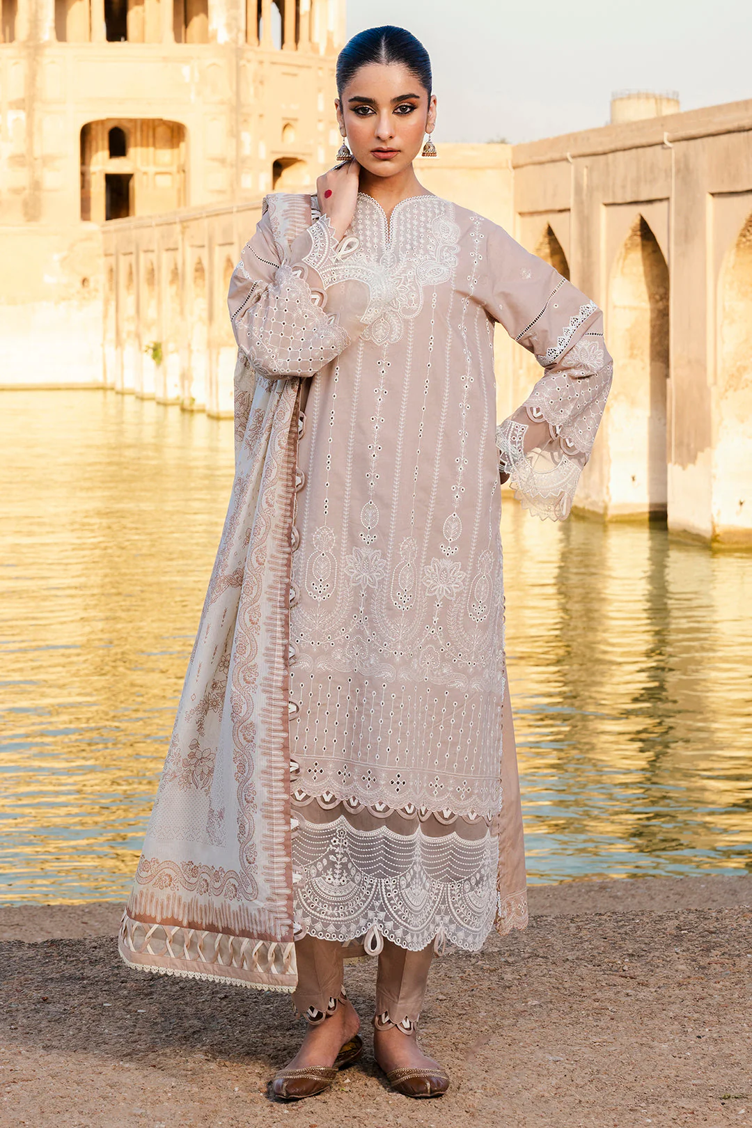 Zellburry Embroidered Shirt Shalwar Dupatta - 0833 Chikankari Edition 2025