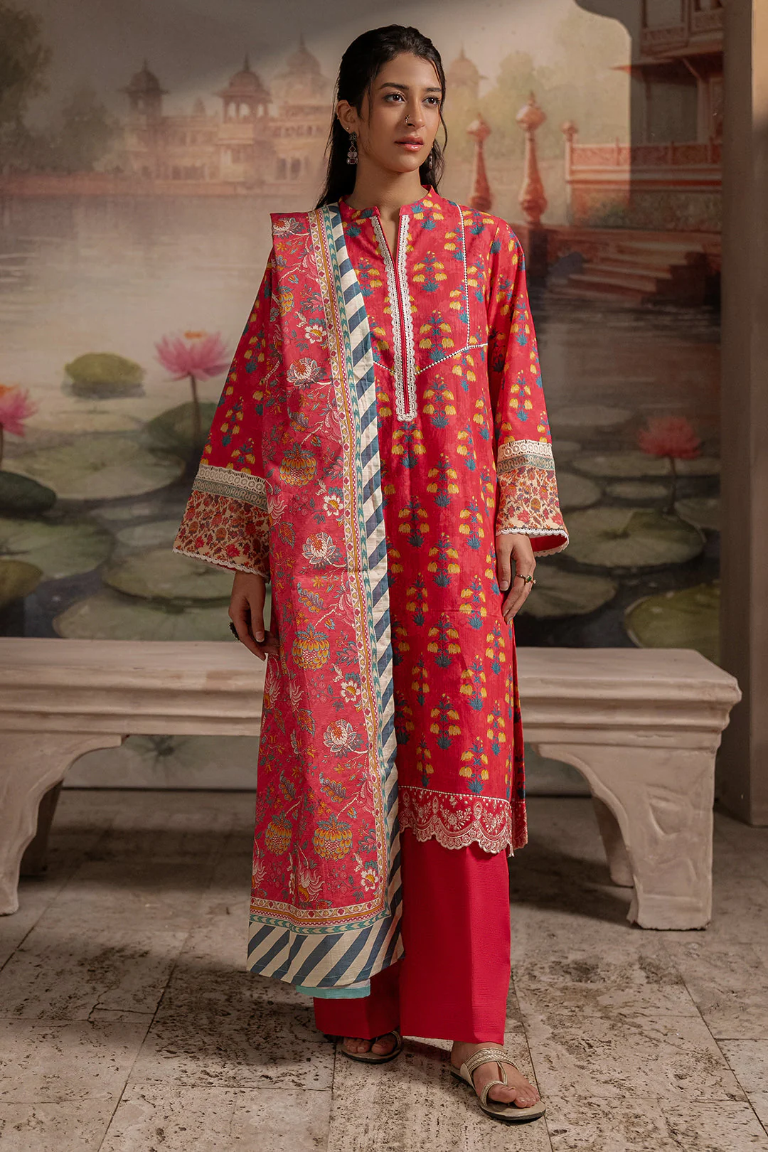 Zellbury Embroidered Shirt Dupatta - 0437 Essential Winter Collection 2025