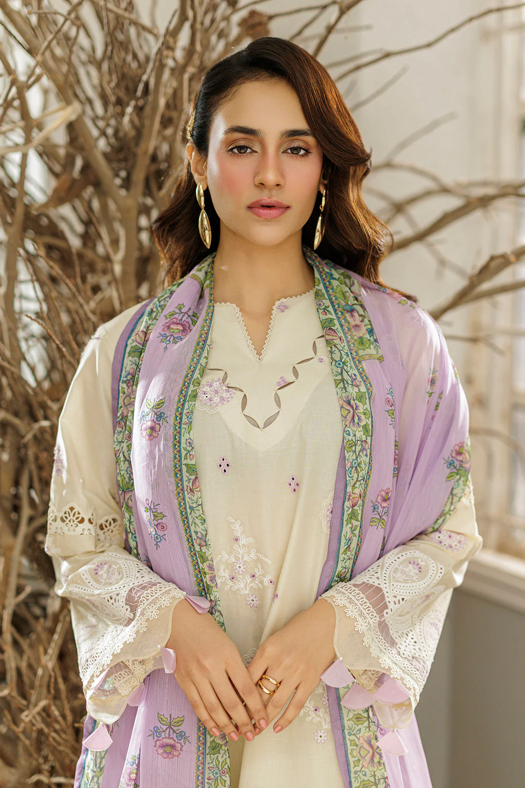 Zellbury Embroidered Shirt Shalwar Dupatta - 4038 Chikankari Collection 2026 - Image 2