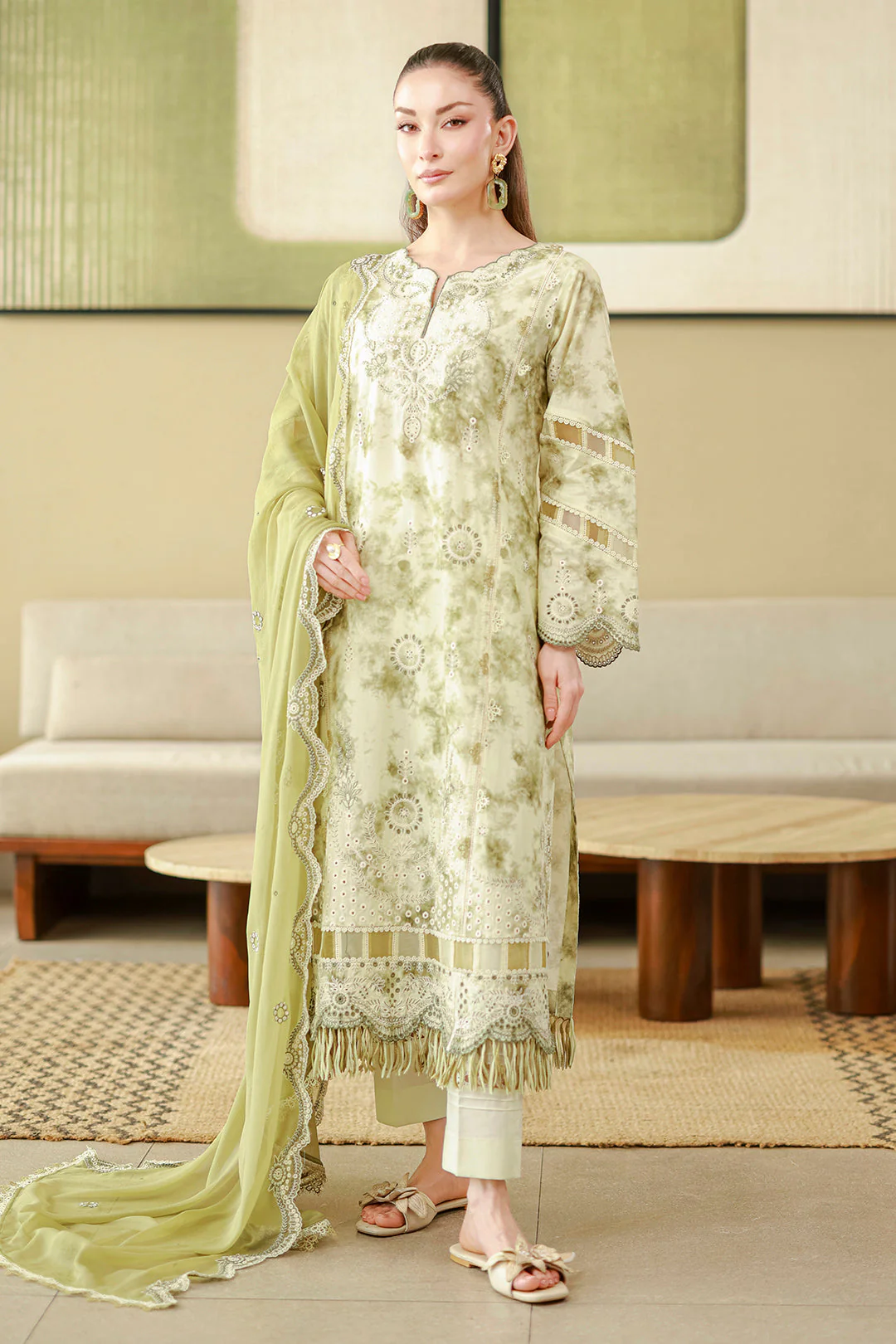 Zellbury Embroidered Shirt Shalwar Dupatta - 4065 Chikankari Collection 2026