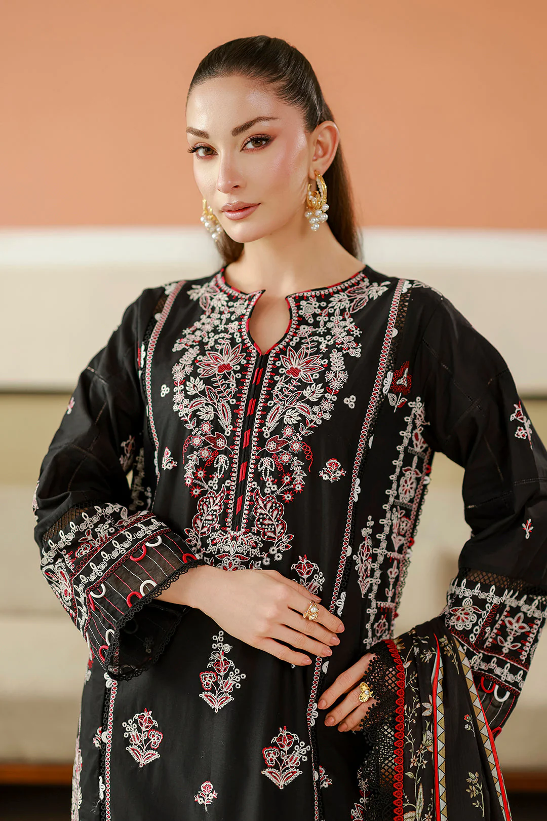 Zellbury Embroidered Shirt Shalwar Dupatta - 4076 Chikankari Collection 2026 - Image 2