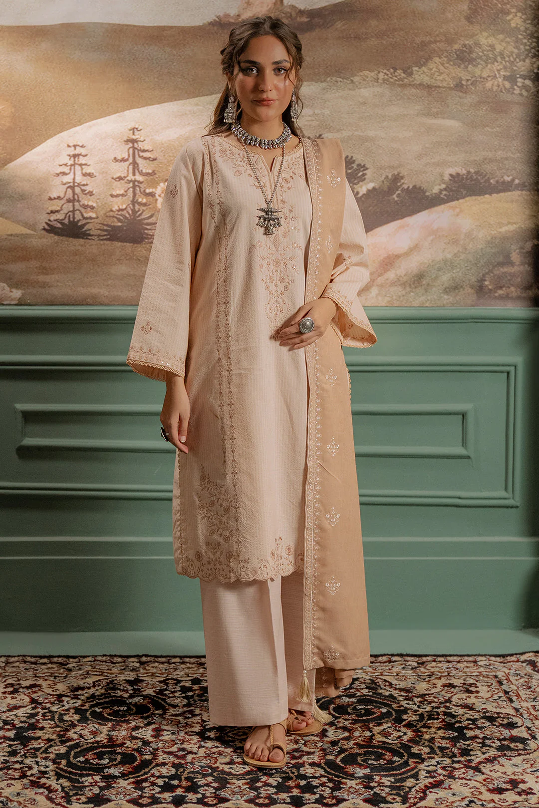 Zellbury Embroidered Shirt Shalwar Shawl - 0410 Essential Winter Collection 2025