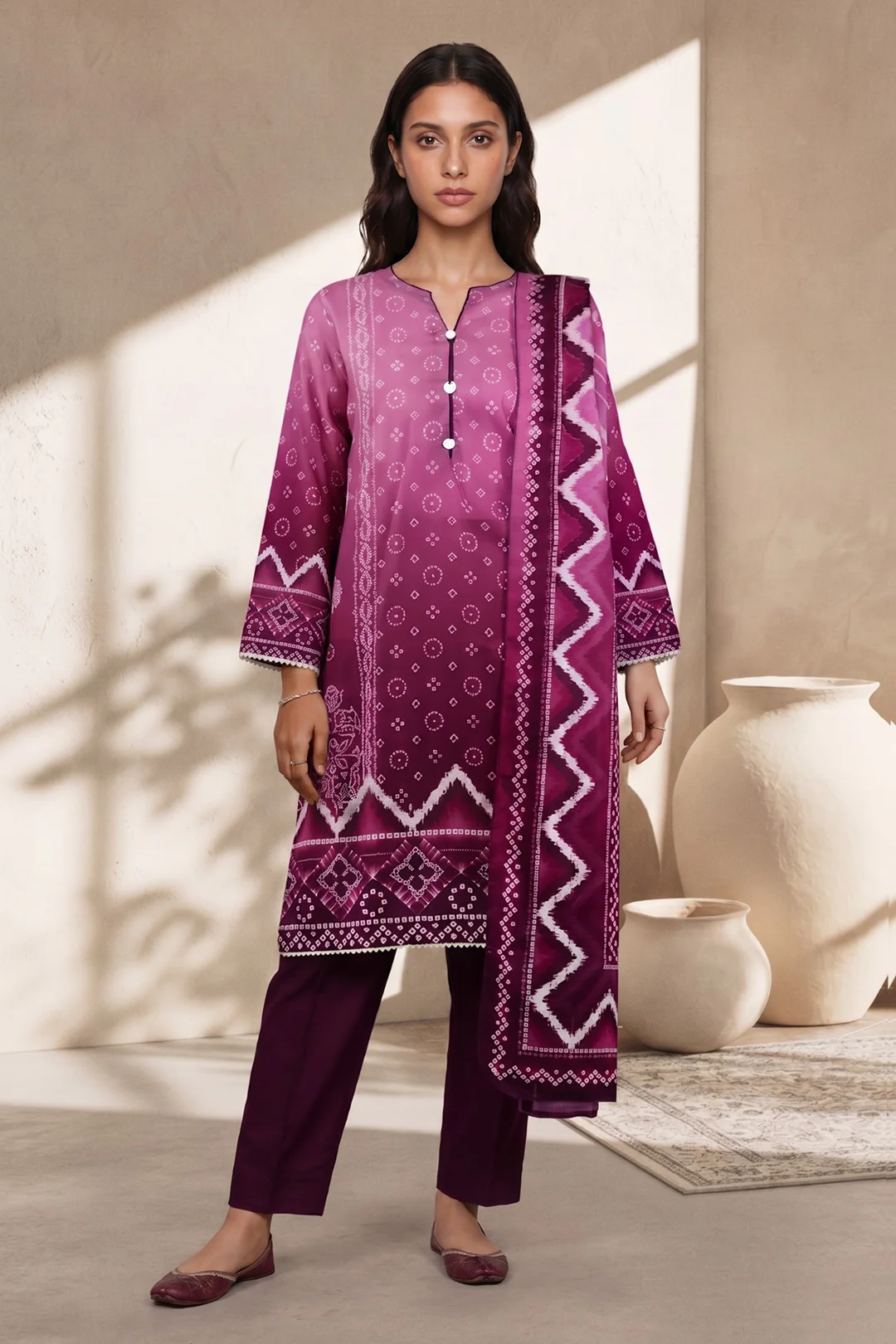 Zellbury Kurta Dupatta Trouser - 3185 Essential Summer Pret 2026