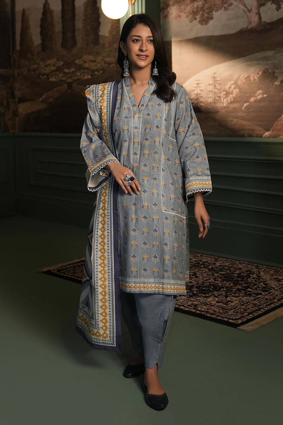 Zellbury Shirt Shalwar Dupatta - 0453 Essential Winter Collection 2025