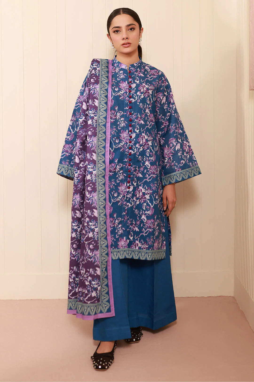 Zellbury Shirt Shalwar Dupatta - 0507 Essential Winter Collection 2025